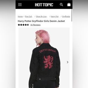Harry Potter Gryffindor Girls Denim Jacket size Small NWT. Slight stretch